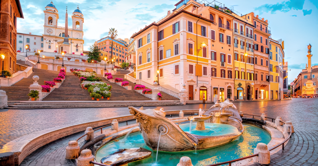 La Fuente de la Barcaza está ubicada a los pies de la escalinata de la Plaza España.
Fue esculpida por Pietro Bernini y su hijo Gian Lorenzo Bernini, la construcción finalizó en el año 1627.